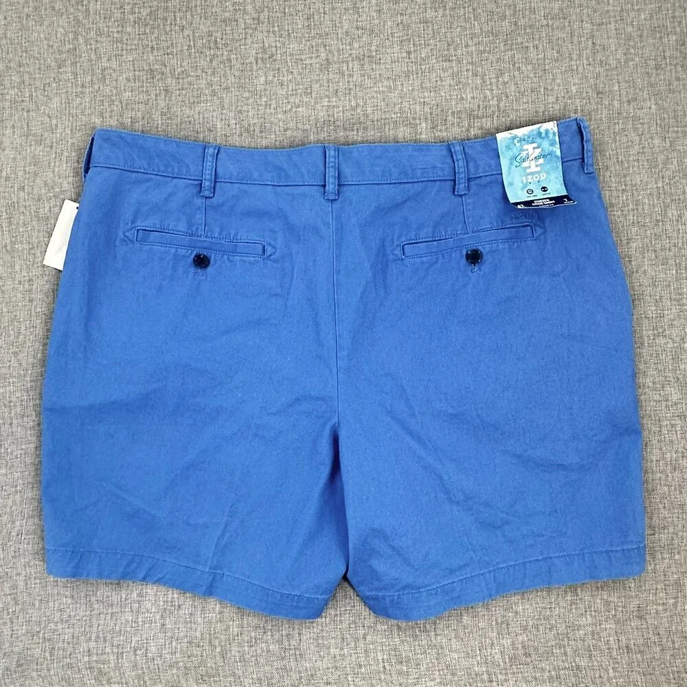 NEW! Mens‎ IZOD Saltwater Shorts Blue 42 Waist 7 inseam Stretch MSRP: $62.50